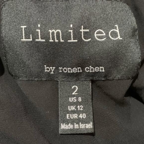 Limited By Ronen Chen Skirt Size 8 Black Embossed Chiffon Maxi Length Whimsigoth - Picture 4 of 5